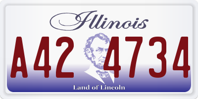 IL license plate A424734