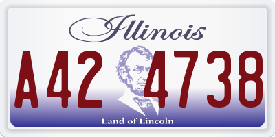 IL license plate A424738