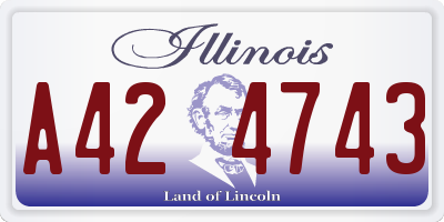 IL license plate A424743