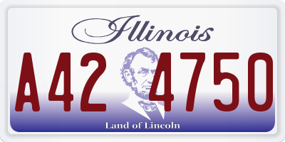 IL license plate A424750