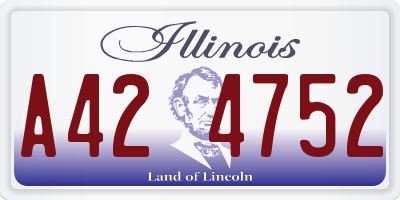 IL license plate A424752