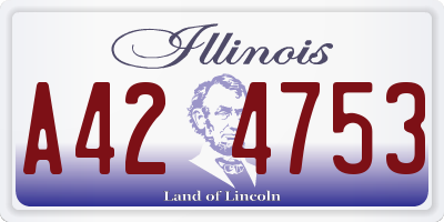 IL license plate A424753