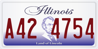 IL license plate A424754