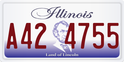 IL license plate A424755