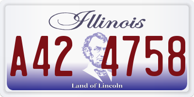 IL license plate A424758