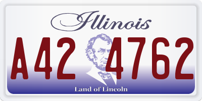 IL license plate A424762