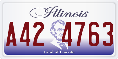 IL license plate A424763