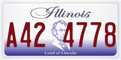 IL license plate A424778