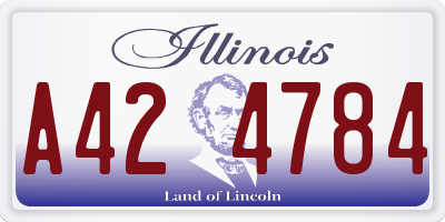 IL license plate A424784