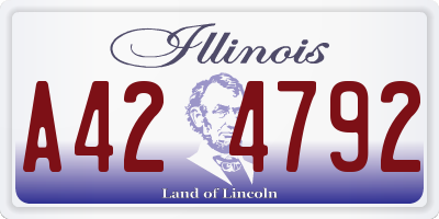 IL license plate A424792