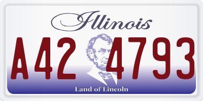 IL license plate A424793