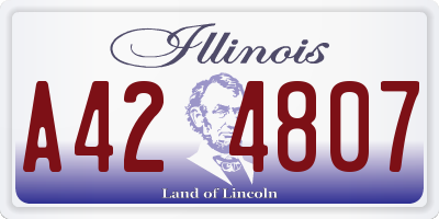 IL license plate A424807
