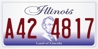 IL license plate A424817