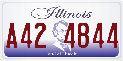 IL license plate A424844