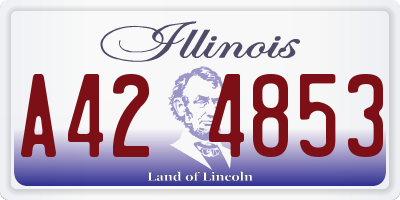 IL license plate A424853