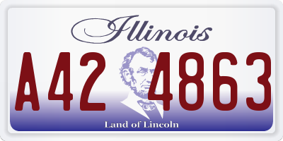 IL license plate A424863