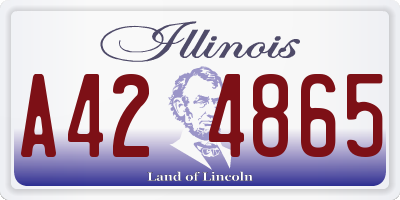 IL license plate A424865