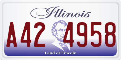 IL license plate A424958
