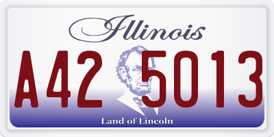 IL license plate A425013