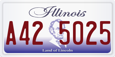 IL license plate A425025