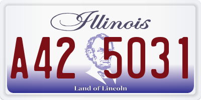 IL license plate A425031