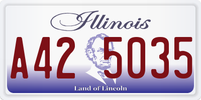 IL license plate A425035