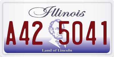 IL license plate A425041