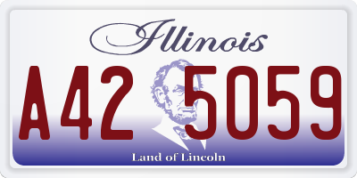 IL license plate A425059