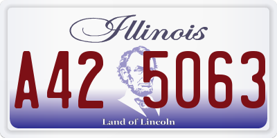 IL license plate A425063