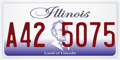 IL license plate A425075