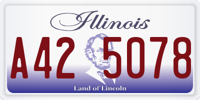 IL license plate A425078