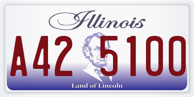 IL license plate A425100