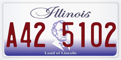 IL license plate A425102