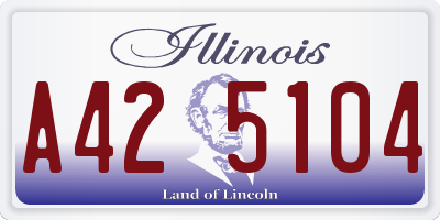 IL license plate A425104