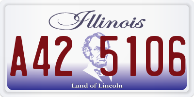 IL license plate A425106