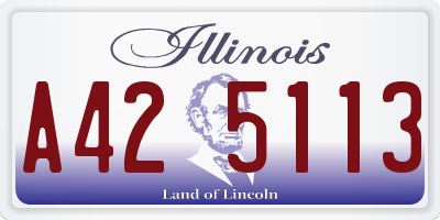 IL license plate A425113