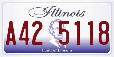 IL license plate A425118