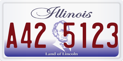 IL license plate A425123