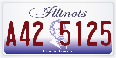 IL license plate A425125
