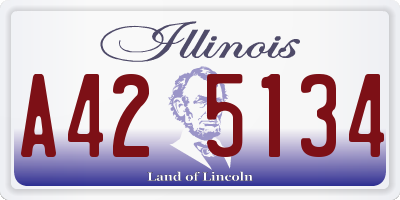 IL license plate A425134