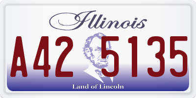 IL license plate A425135