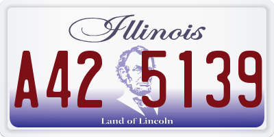 IL license plate A425139