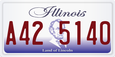 IL license plate A425140