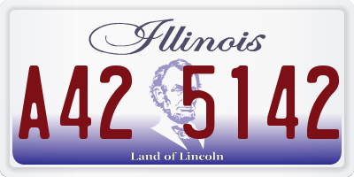 IL license plate A425142