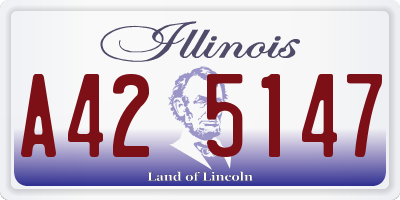 IL license plate A425147