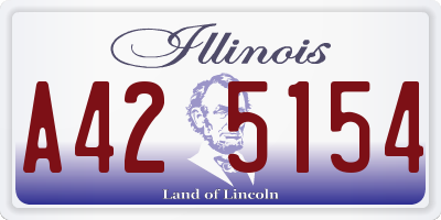 IL license plate A425154