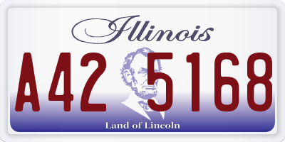 IL license plate A425168