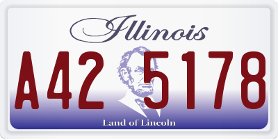 IL license plate A425178