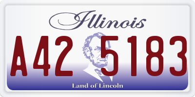 IL license plate A425183