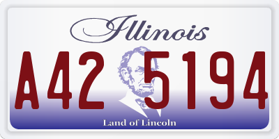 IL license plate A425194